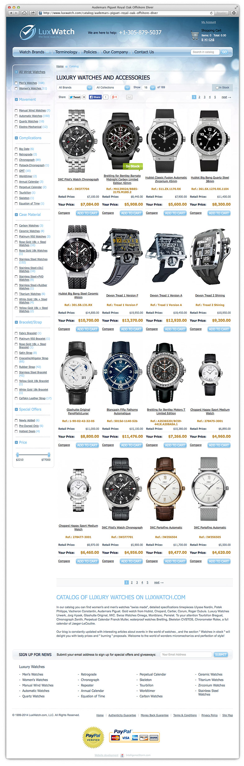 Catalog page of online store powered by Magento. PSD to Responsive HTML5/CSS3 slicing in Fort Lauderdale